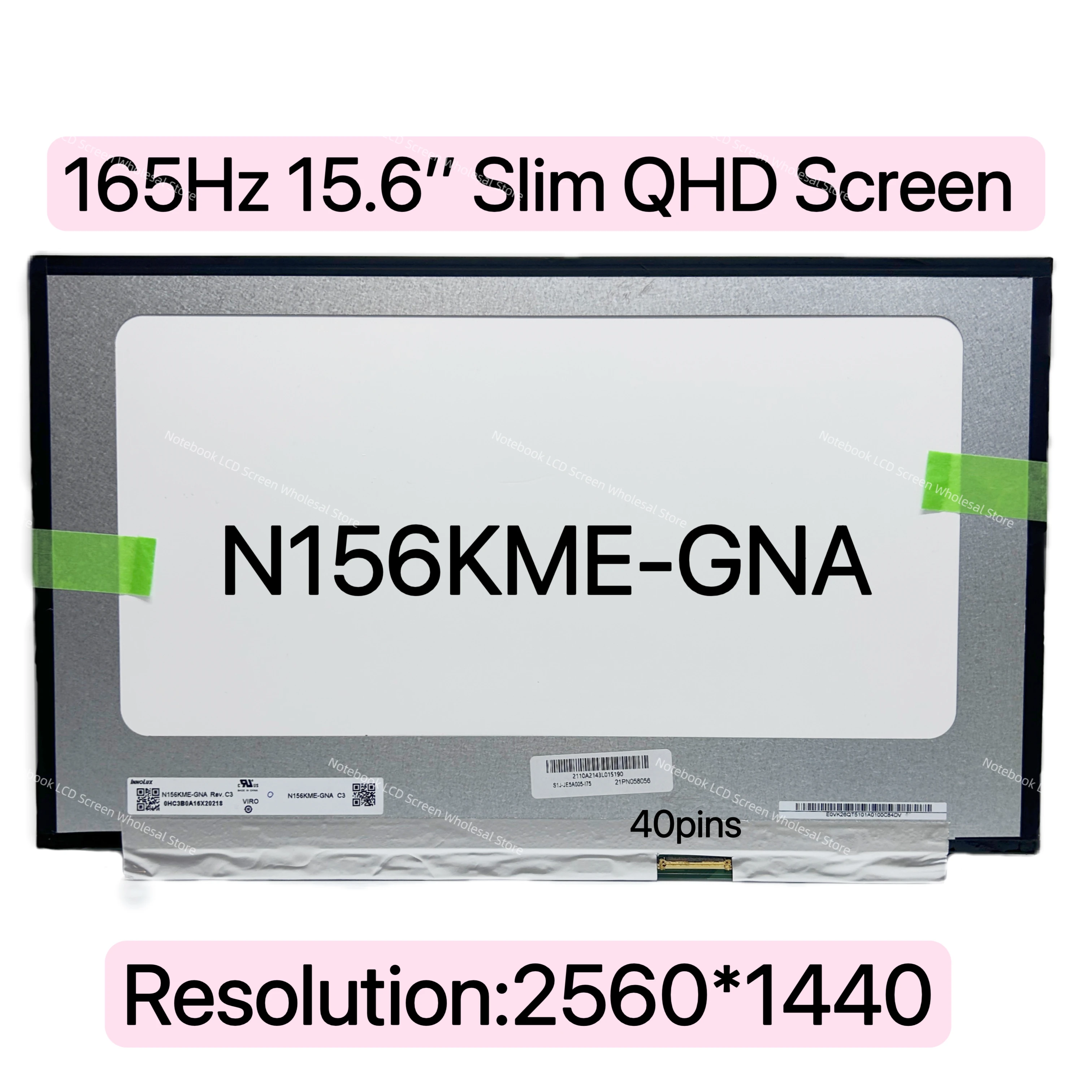 165Hz Laptop LCD Screen Panel N156KME-GNA Slim LED Matrix 40pins For ...