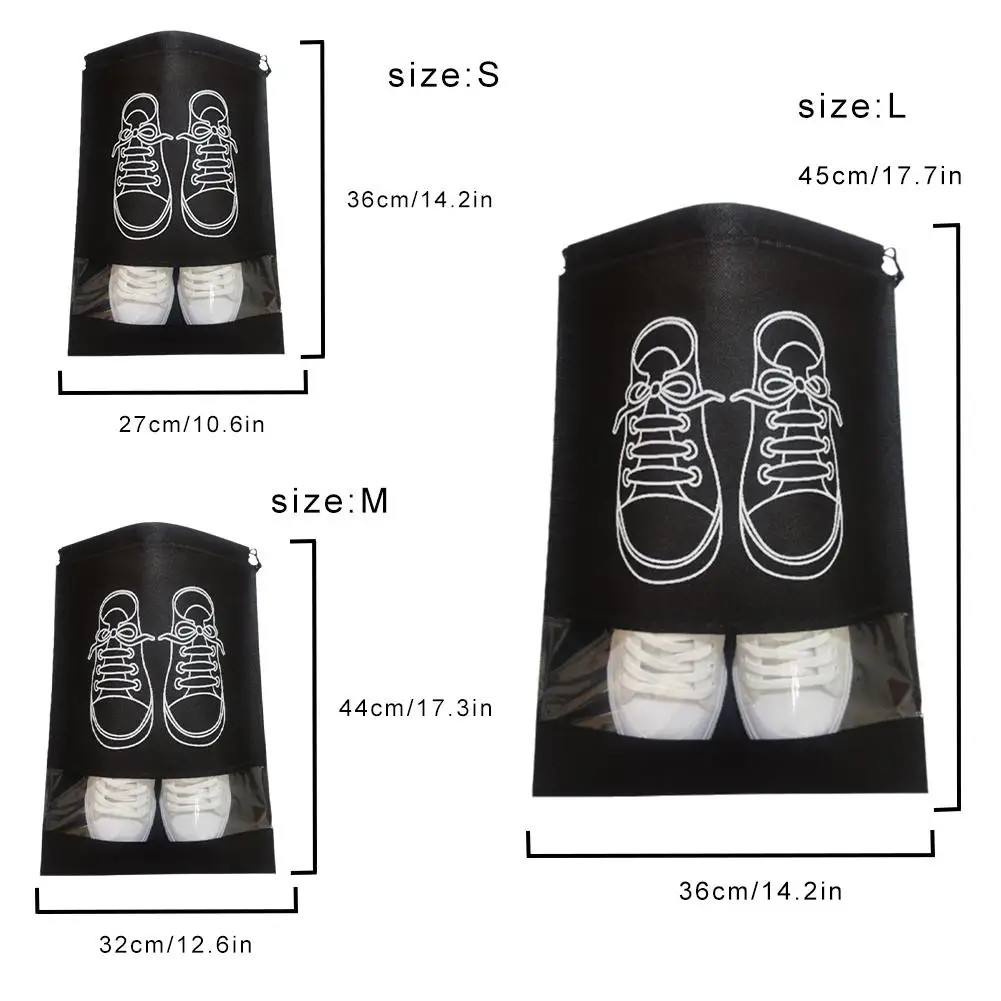 Portable Travel Shoe Bag Shoe Storage Bag Non-woven Fabric Strap Mouth Large Capacity Travel Waterproof Shoe Bag Moistureproof 6