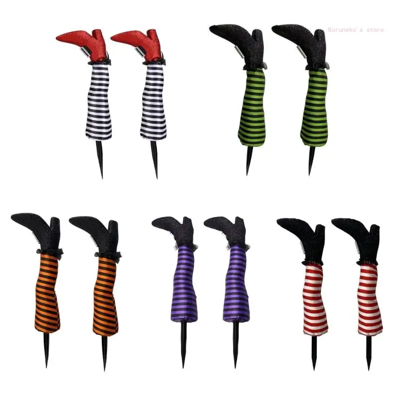

2Pieces Witch Legs Halloween Yard Stakes Novelty Witch Legs Stakes Halloween