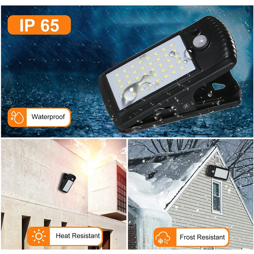 

Light Clamp Type Solar Lights Outdoor IP65 Waterproof Solar Wall Lights Outdoor Solar Motion Sensor Street Light for Garden Yard