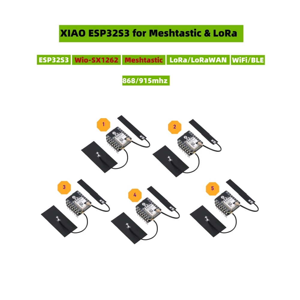 ตัวเลือกสินค้า โมดูล ESP32 S3 LoRa 868/915 MHz เสาอากาศ XIAO