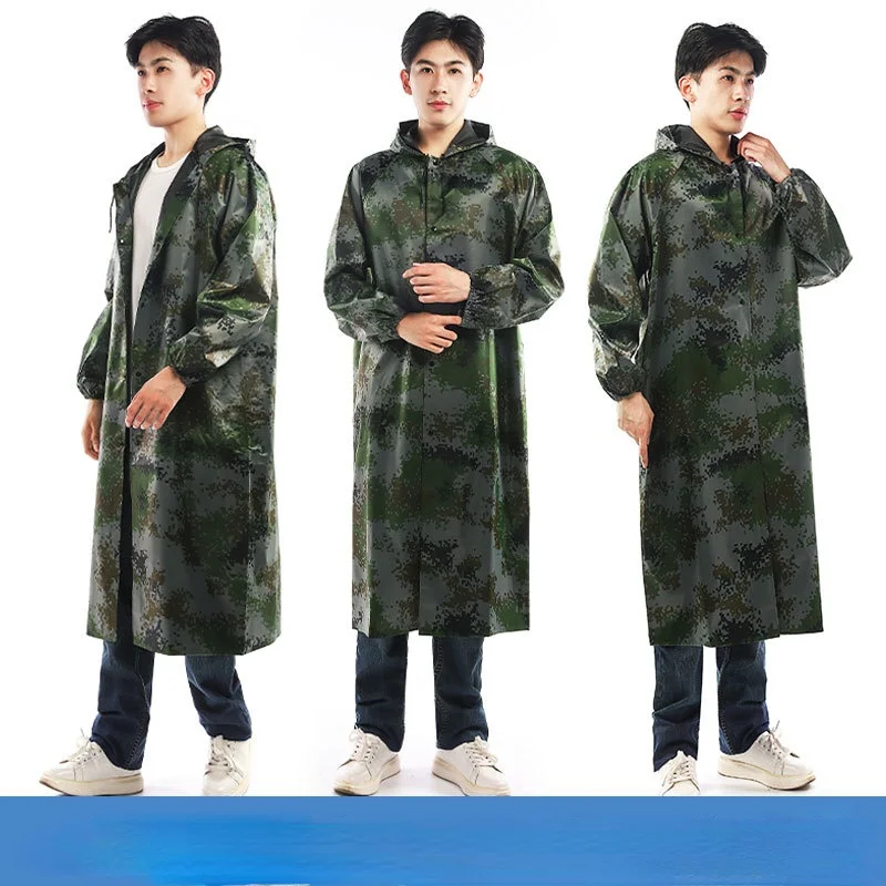 

All-season Hooded Men Women Long Camouflage Raincoat Durable Waterproof Poncho Fashionable Outdoor Hiking Rainwear