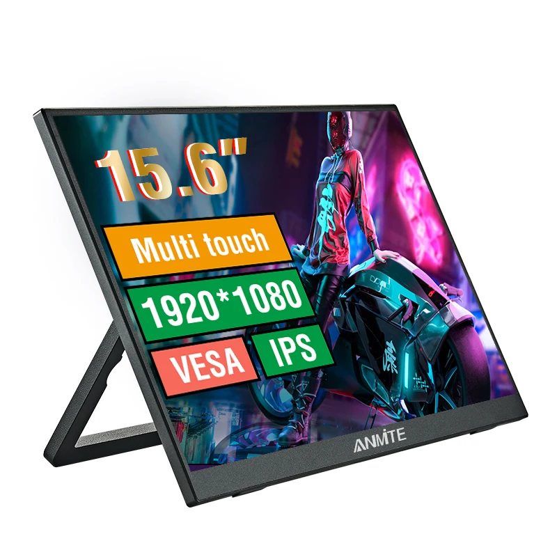 Anmite 15.6-Inch Portable Touch Monitor 1080P HDR 16:9 Low Blue Light For XBox PS4 / 5 Switch Cell Phone PC Loptop Extension 2