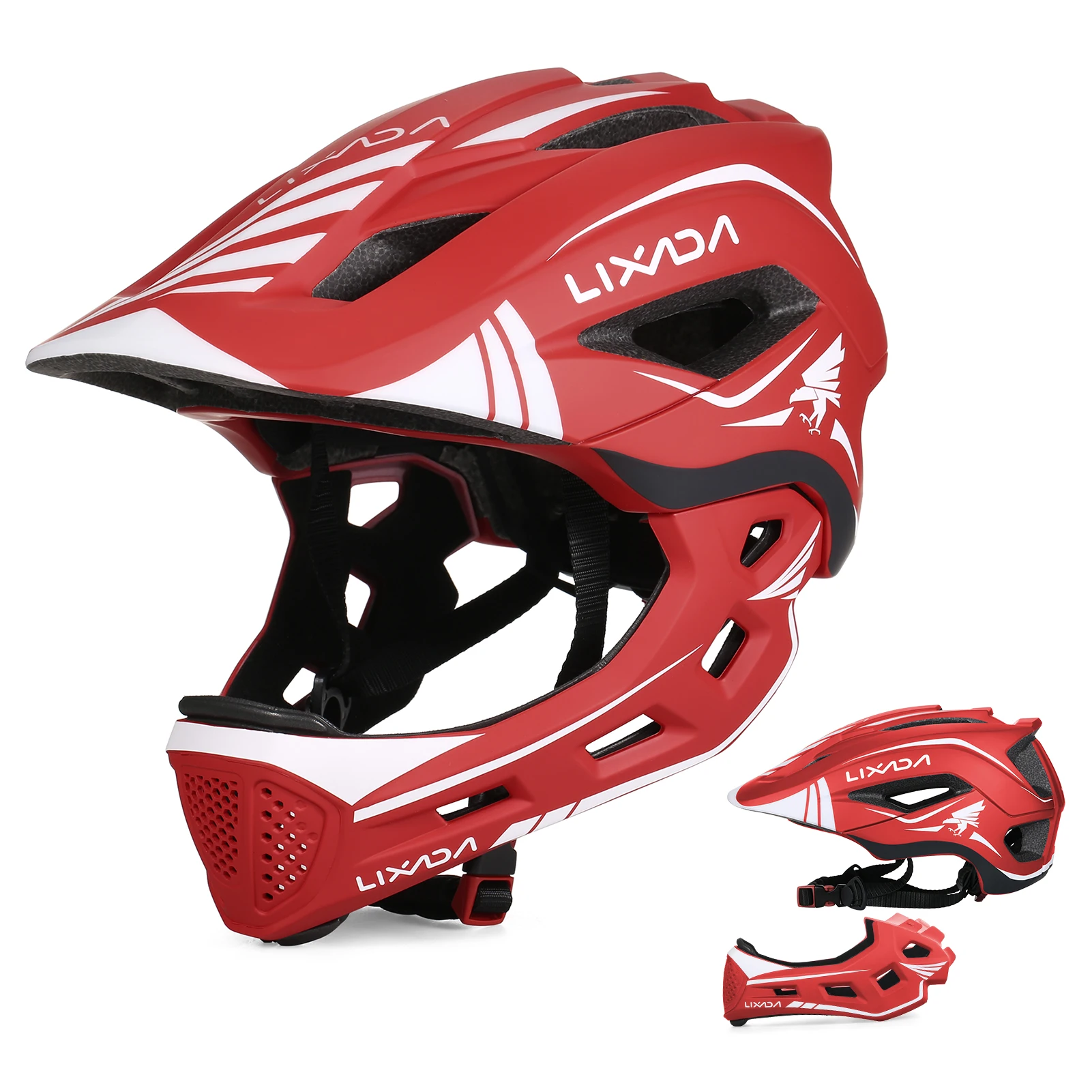 Lixada Kids Detachable Full Face Helmet Children Sports Safety Bike Helmet Protective Gear for Cycling Skateboarding Roller 2024