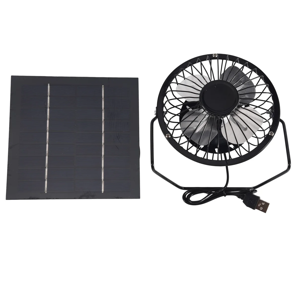 Mini Solar Panel Powered Ventilator Fan Portable 5W 4 Inch Greenhouse Solar Exhaust Fan for Office Outdoor 2