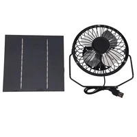 Mini Solar Panel Powered Ventilator Fan Portable 5W 4 Inch Greenhouse Solar Exhaust Fan for Office Outdoor 2