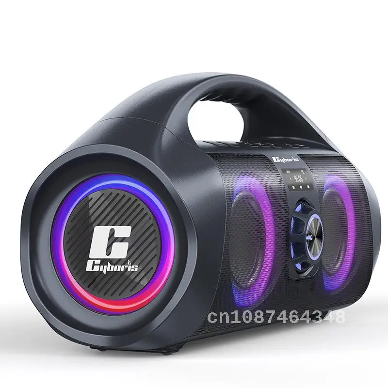 사이보리스 F29 120W 고용량 RGB 눈부심 방지 야외 블루투스 사운드 5.3, IPX7 방수 스피커 서브우퍼, 야외 파티 스퀘어 댄스