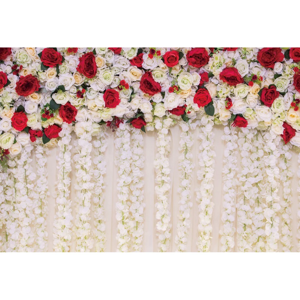 Wedding Flowers Backdrop Bridal Floral Wall White Green Rose Photography Background Romantic Ceremony Decor Party Photo Shoots photo backdrop photo wallpaper party decoration covers