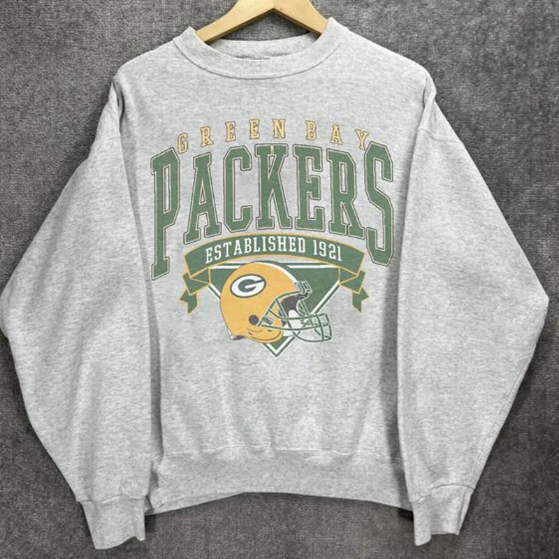 Unisex Retro Loose Fashionable Cotton Letter Print Sports Pullover