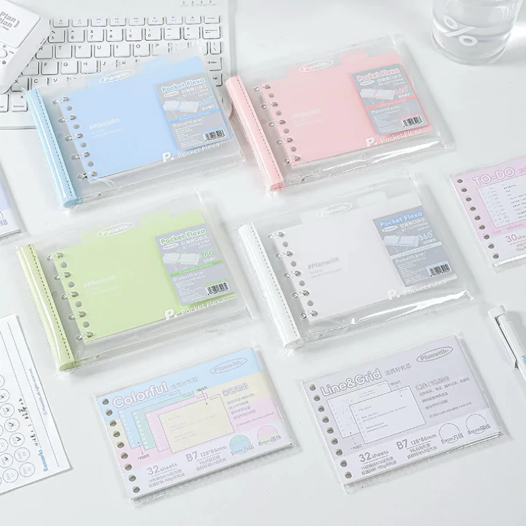 Agenda Kawaii B7 con Tasche e Planner Annuale