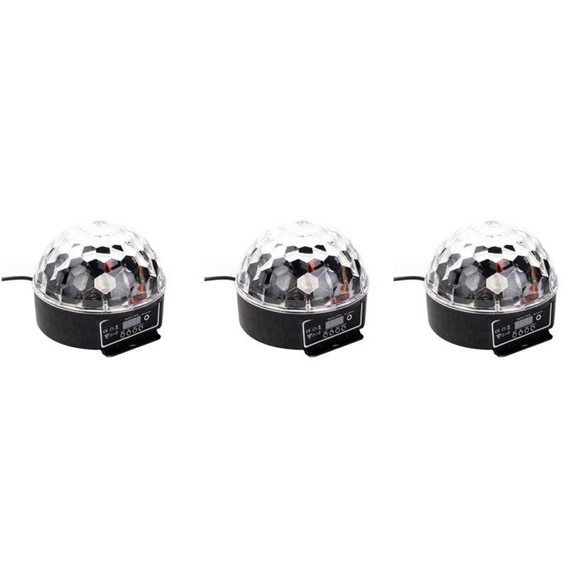 

HOT SALE 3X LED RGB Crystal Magic Ball Effect Light DMX Disco Dj Stage Light For KTV Club Pub Bar Wedding Show Voice-Activated