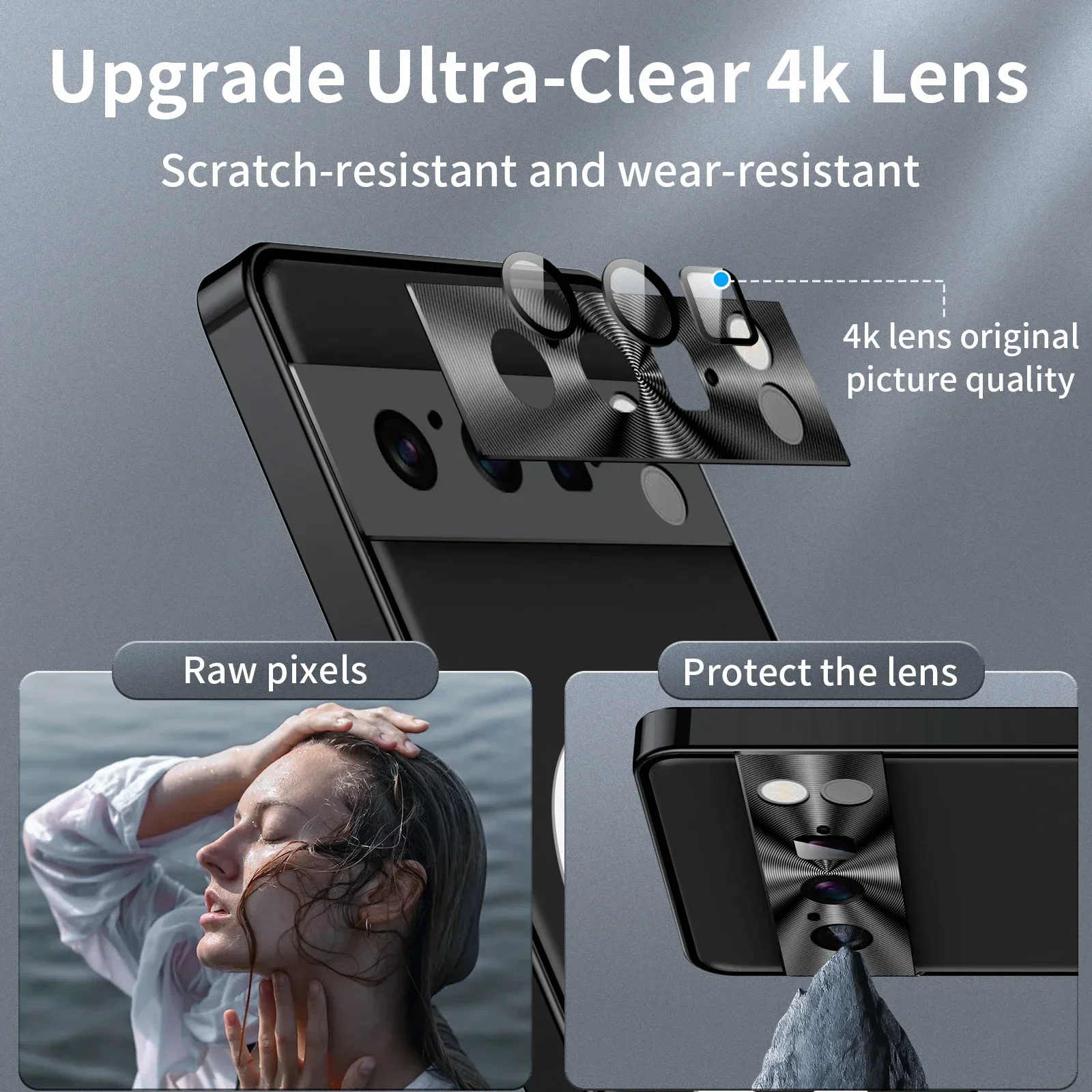 For Google 7A 7Pro 8 Pro Case Aluminum alloy HD Magnetic Magsafe wireless charge Full surround camera lens protective back cover