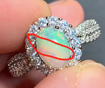 Authentic BIG Natural Opal Ring Adjustable Female Ring Jewelry for Women Gift Wholesale High Quality Vintage Fine