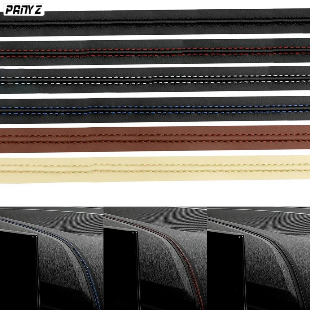 Modanatura interna per auto Cruscotto autoadesivo Linea decorativa in pelle Rosso Blu Striscia treccia fai da te Decorazione auto - immagine 2