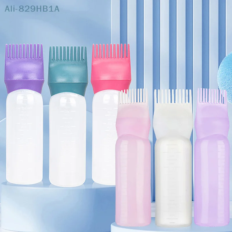 

120ml Plastic Hair Dye Refillable Bottle Applicator Comb Dispensing Salon Hair Coloring Hairdressing Styling Tool