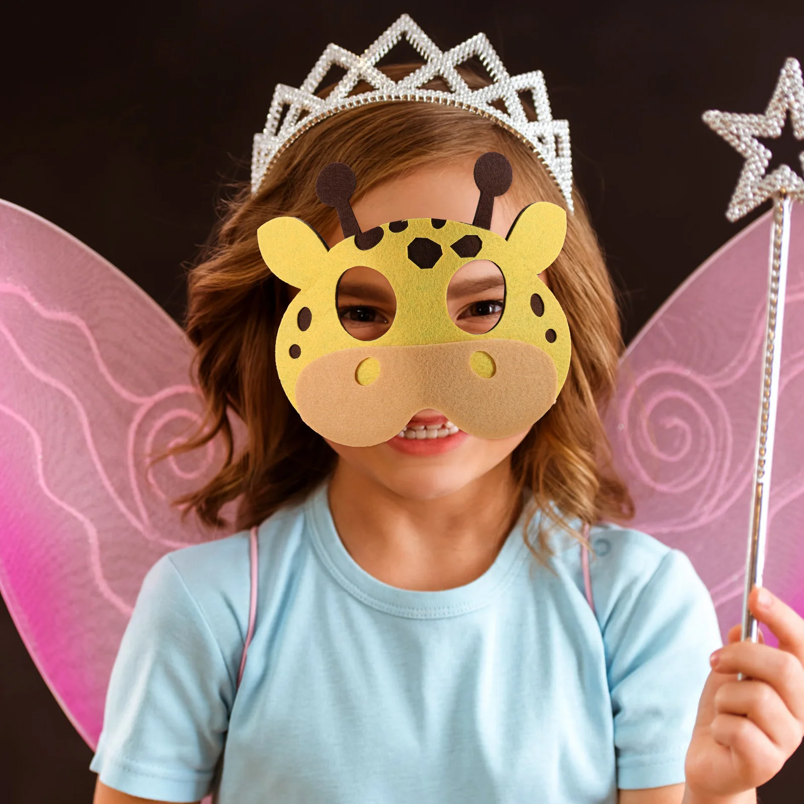 12 Pcs Halloween Children's Felt Mask Small Animal Cartoon Animation Literary Makeup Eye (animal/set) Cute Funny Masks