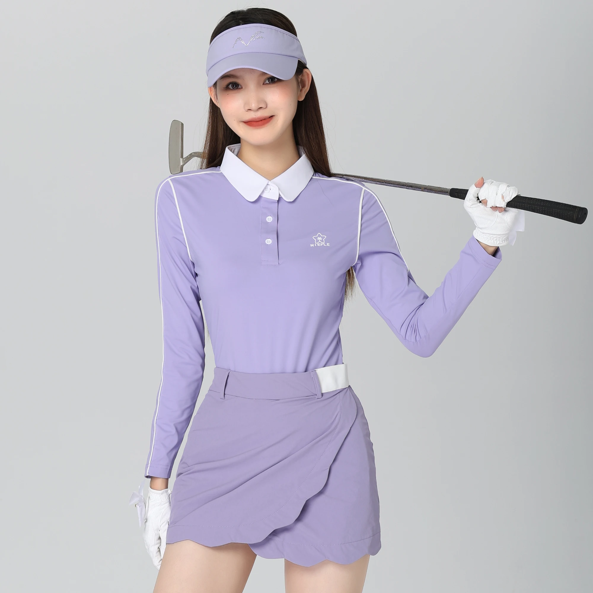 Golf Women's Autumn New Top Anti Wrinkle High Quality Fashion Comfortable Versatile Short Skirt Outdoor Leisure Sports Set
