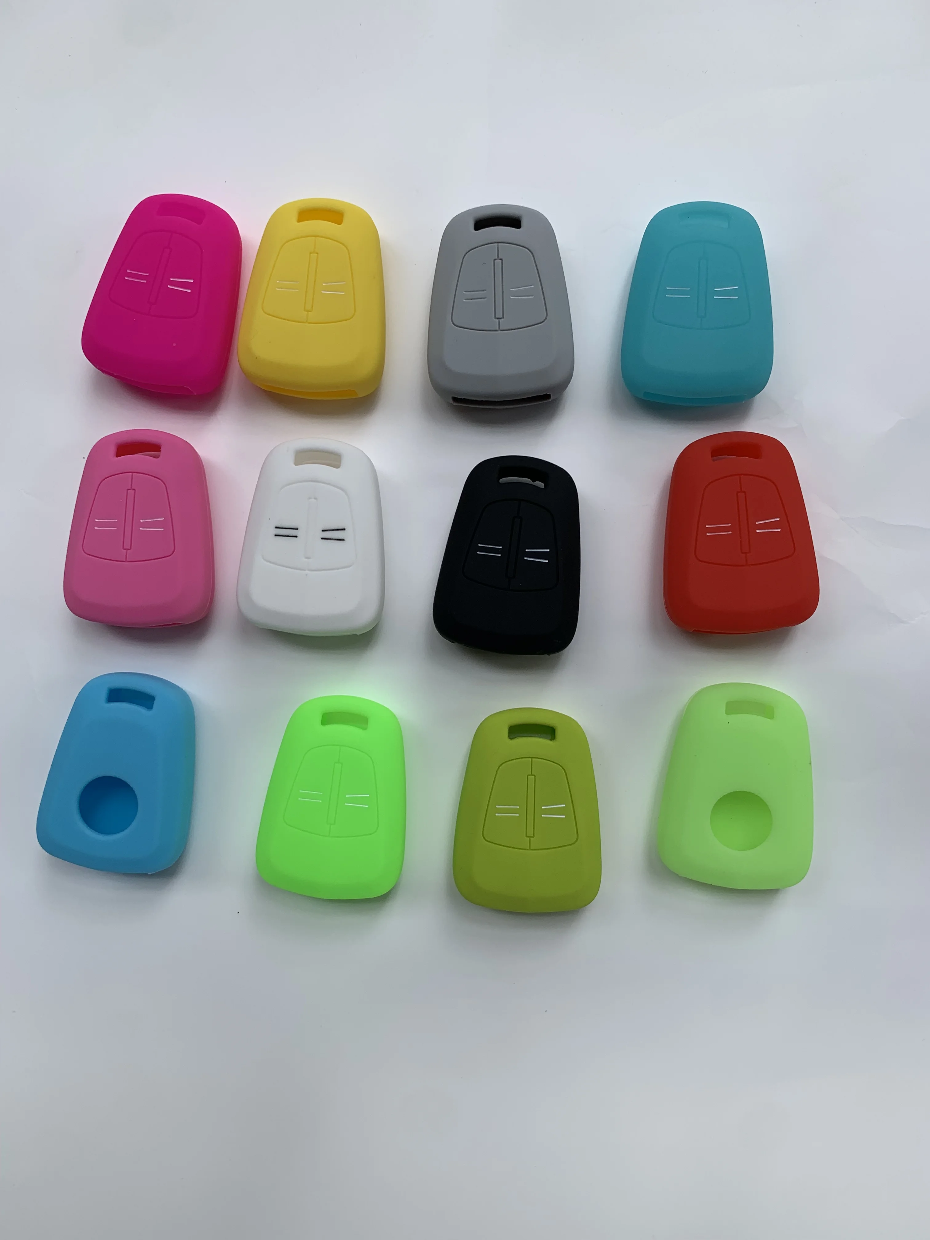 1Pc New Car Key Case Auto Cover Silicone For Opel Vauxhall Corsa Agila Meriva 2 Button Styling 13 Colors Accessories Shell Parts key case key case cover car key shell