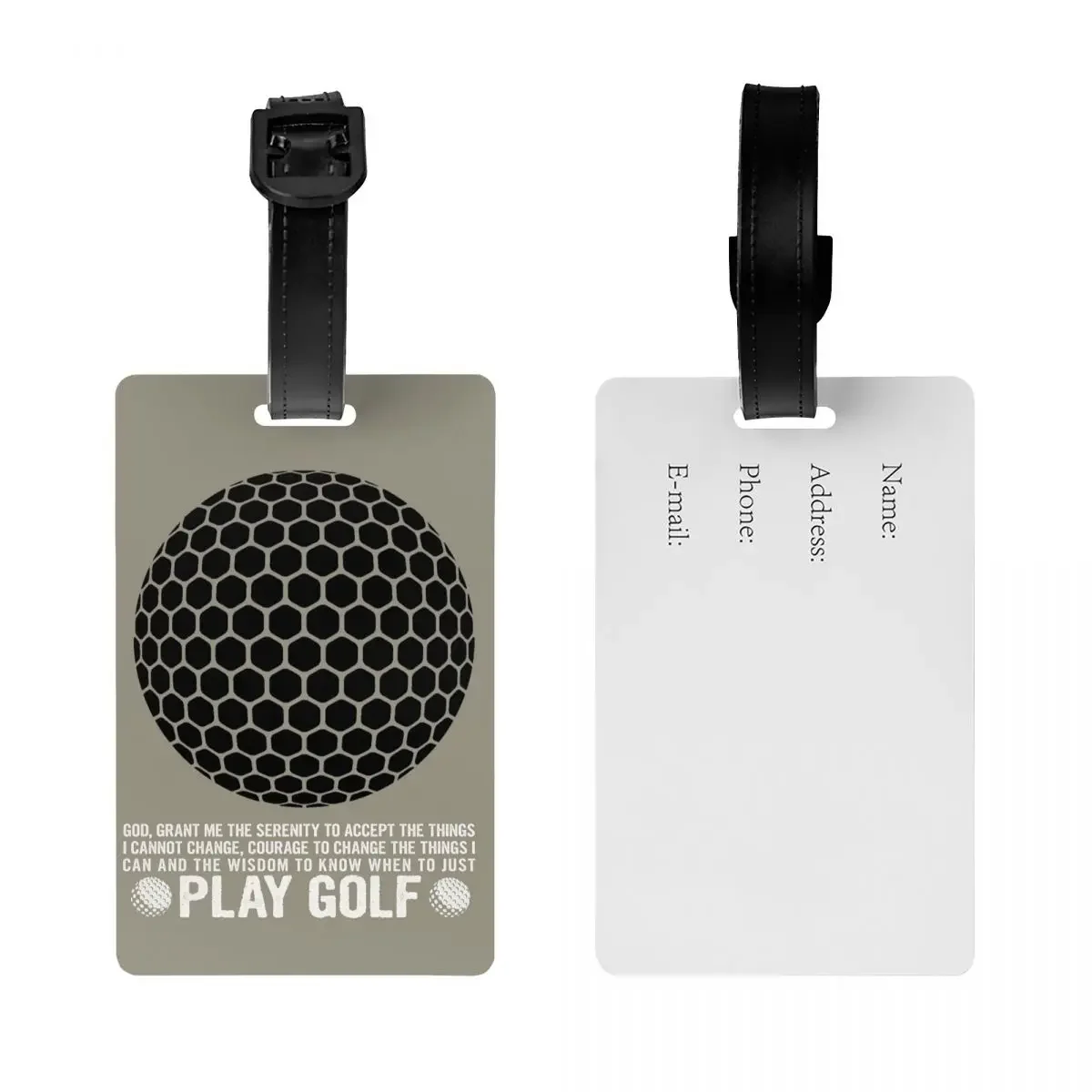 Luggage Tag Funny Golf Quote Name Card Privacy Cover ID Label for Travel Bag Suitcase