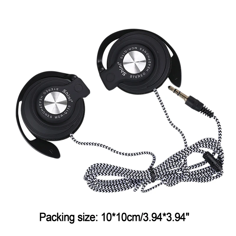 Universal 3.5mm Plug Wired Sport Gaming Clip On Earphone Laptop MP3 Headphone Running Earbuds for Gym Workout Exercise
