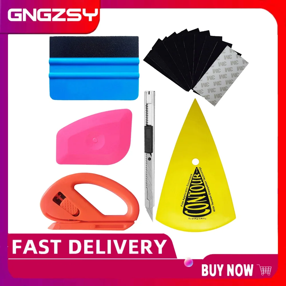 Car Vinyl Wrap Film Squeegee Foil Scraper Tools Vehicle Sticker Installation Kit Cutter Knife Car Styling Auto Accessories K23A 9 pcs universal car door emergency opening key lost lock out unlock opem tools kit air pump car accessories auto styling parts