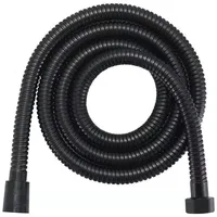 1.5/2M Stainless Steel Shower Hose Black/Silver Long Bathroom Shower Water Hose Extension Plumbing Pipe Showerhead Tube 1