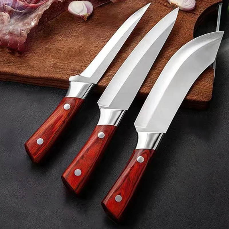 Boning Knife Meat Cutting Butcher Cleaver Carving Knife Stainless Steel Sharp Slicing Chef Utility Kitchen Kitchen Utensil