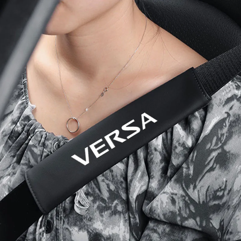 

2Pcs Carbon Fiber Car Seatbelt Shoulder Protector Cover Seat Sleep Positioner Protect Shoulder For Nissan Versa Car Accessories