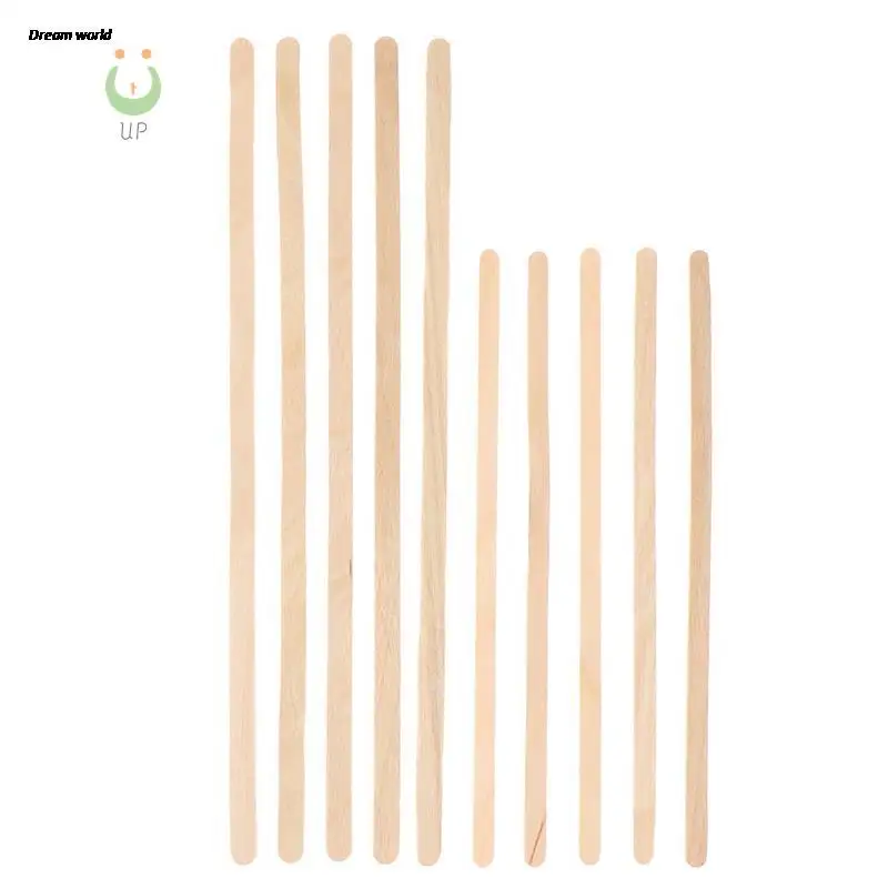 100pcs Disposable Wooden Coffee Stirrers Hot Cold Drinking Stir Beverage Stir Sticks Biodegradable Utensils Bar Cafe or Home Use