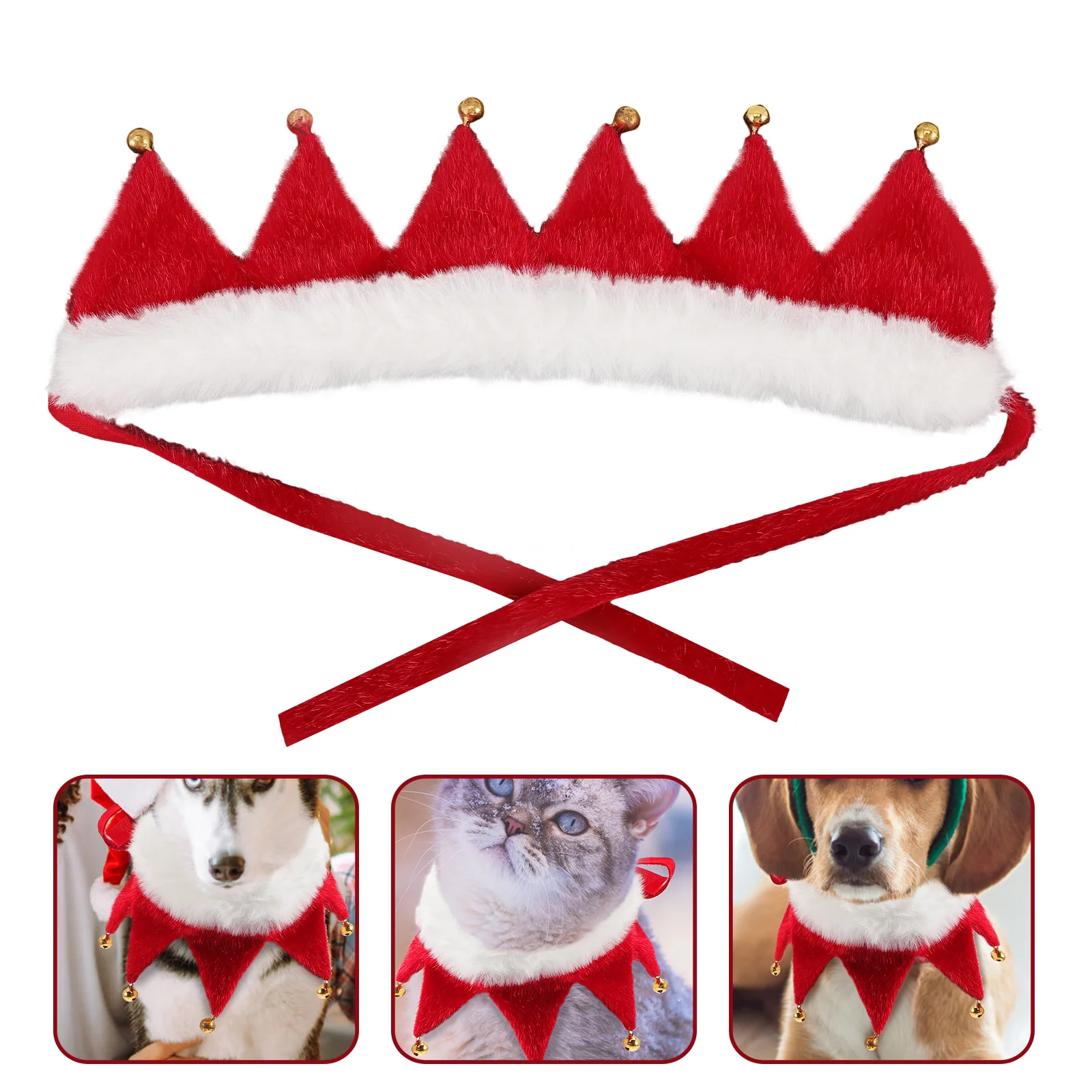 

Dog Bell Collar Christmas Holiday Collars Pet Party Holiday Dress Up Accessory