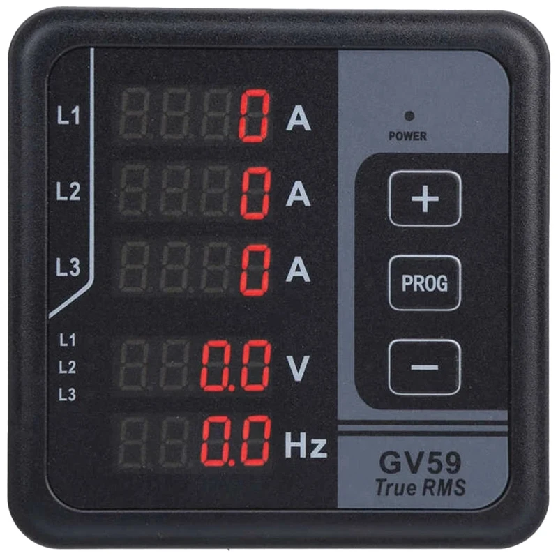 

1 Piece Digital Meter GV59 Current Voltage Measuring Gauge Black Monitoring Instrument For 3 Phase Generator