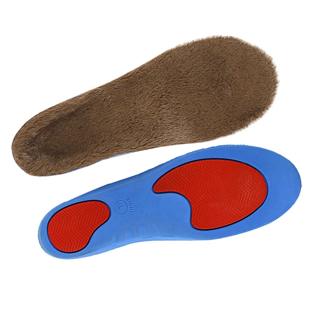

1 Pair of Warm Insoles PU Thickened Plush Absorption Shoe Pads for Cold Days Winter - Size M (White)