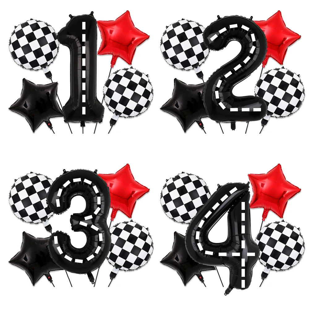 Rennwagen-Party-Dekoration: Ampel-Folienballon, Verkehrsleitkegel, Autoreifen-Radballon, Kinder F1 Speedy Geburtstagsparty-Zubehör – Detail 12