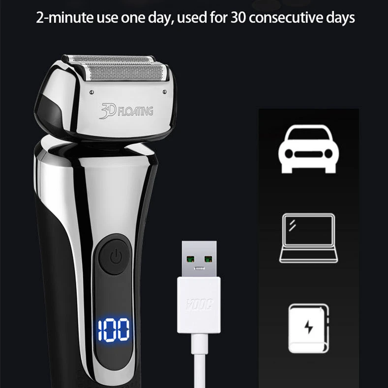 Fast Charging Electric Shaver for Men - Waterproof Design