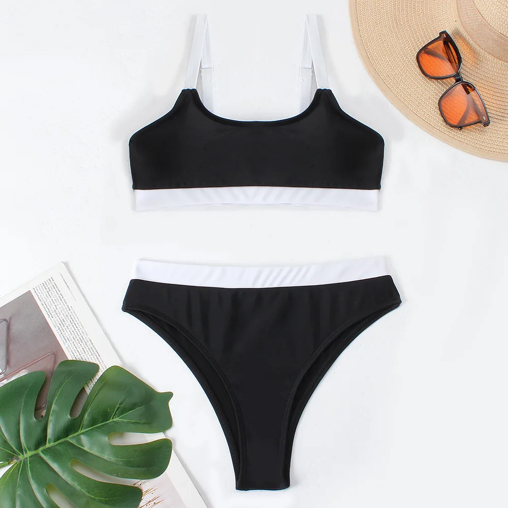 Two-Pieces Women Bikini 2024 Push-Up Padded Bra High Waist Bikinis Set Swimsuit Sports Swimwear Bathing Suit Beachwear Biquini