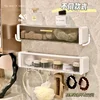 Bathroom storage box Perforation-free wall pendant maternal towel Toilet shelf locker wall organizer 4