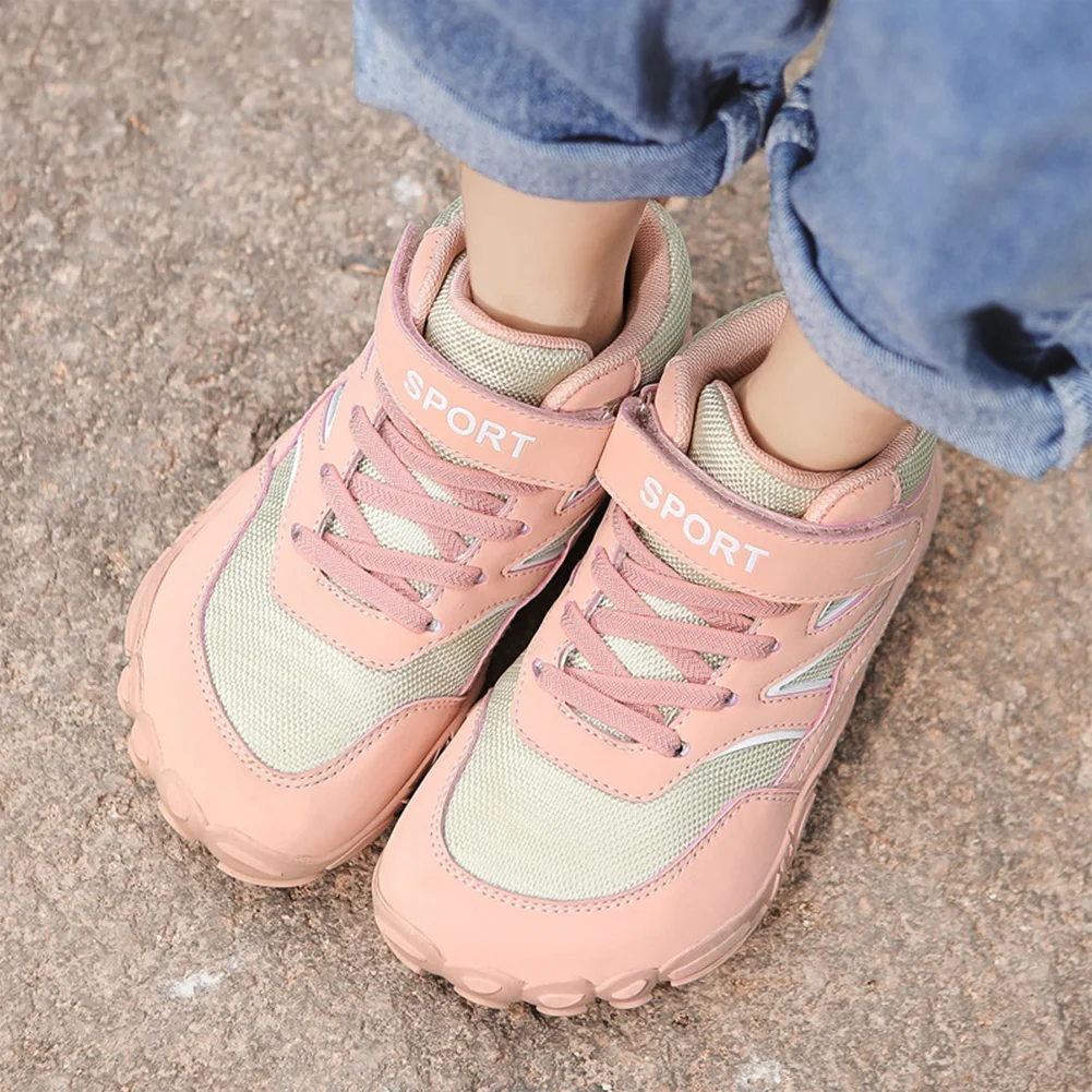 Wide Toe Children Snow Boots Little/Big Kids Minimalist Barefoot Shoes Non-slip Boys Casual Shoes Waterproof Kid's Hiking Boot