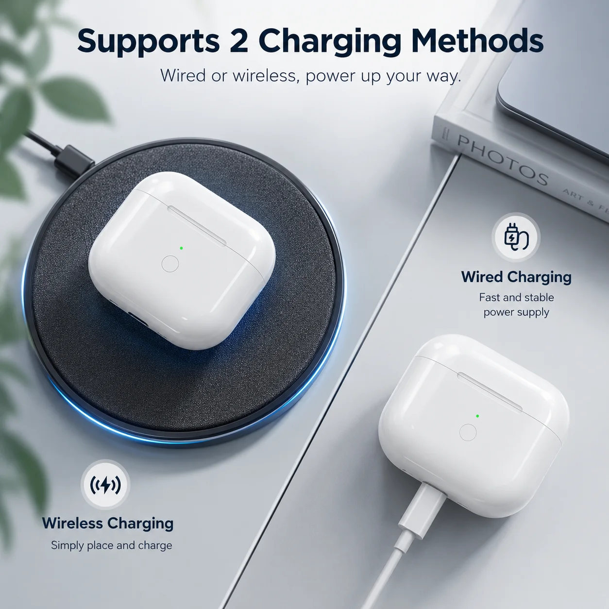 Premium Wireless Earphone Charging Case with LED Indicator and 600mAh Battery Capacity