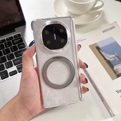 Clear Magnetic Hinge Case with Rotating Support and Magsafe Compatibility - Honor Magic V6 (GRAY)