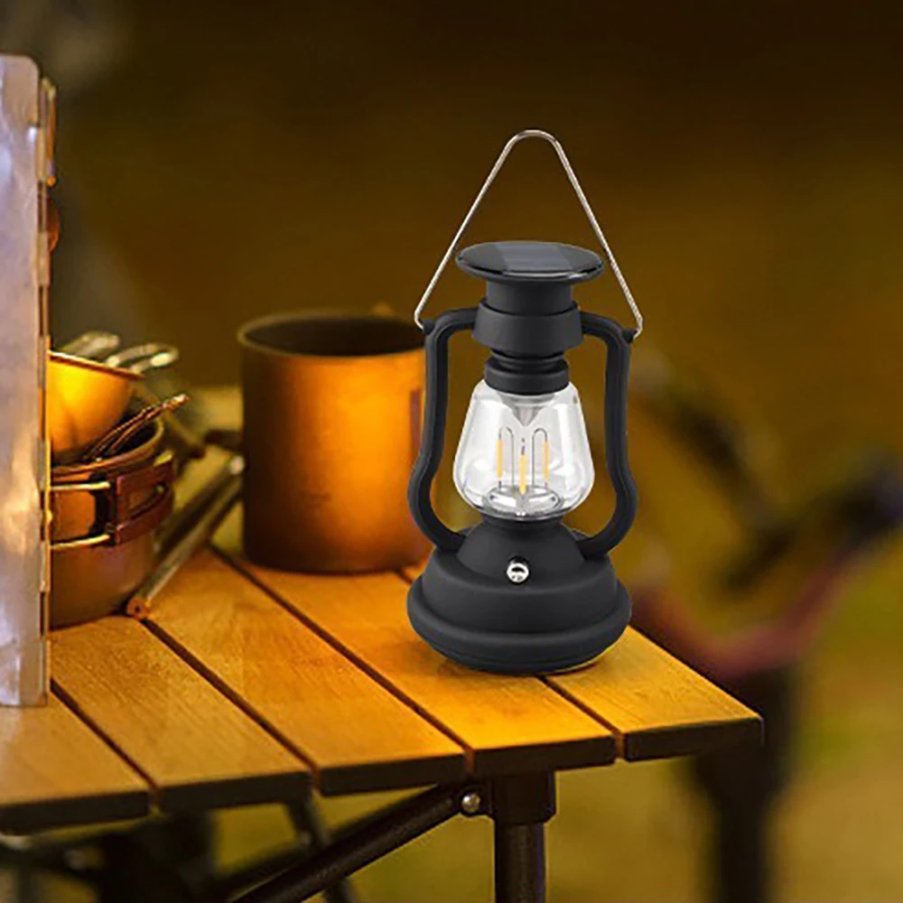 Solar USB Rechargeable Camping Light Portable Hand Crank Generator Camping Tent