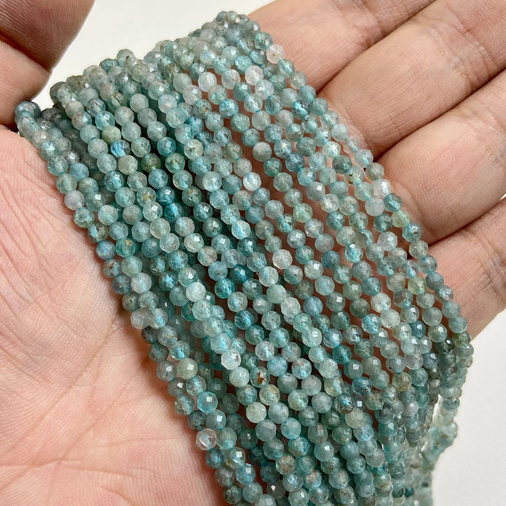 Natural Blue Gemstone Beads for Jewelry Making - Aquamarine, Amazonite, Apatite, Lapis, Turquoise Spacer Beads