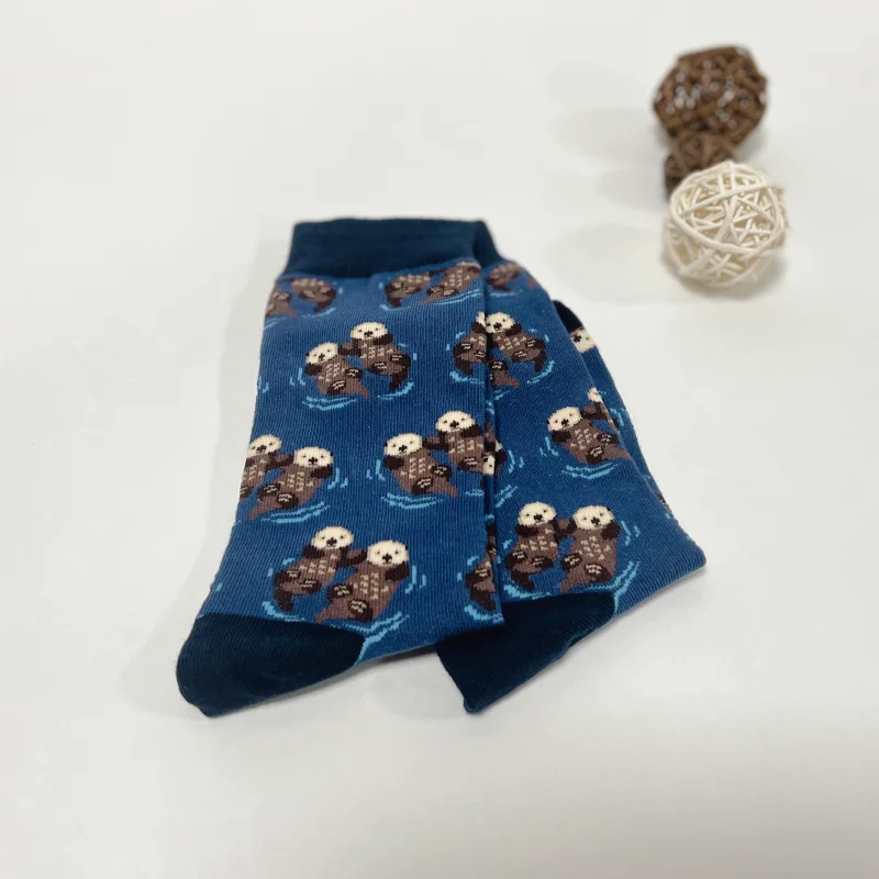Men's socks 1 pair otter swimming mid-calf suit all seasons