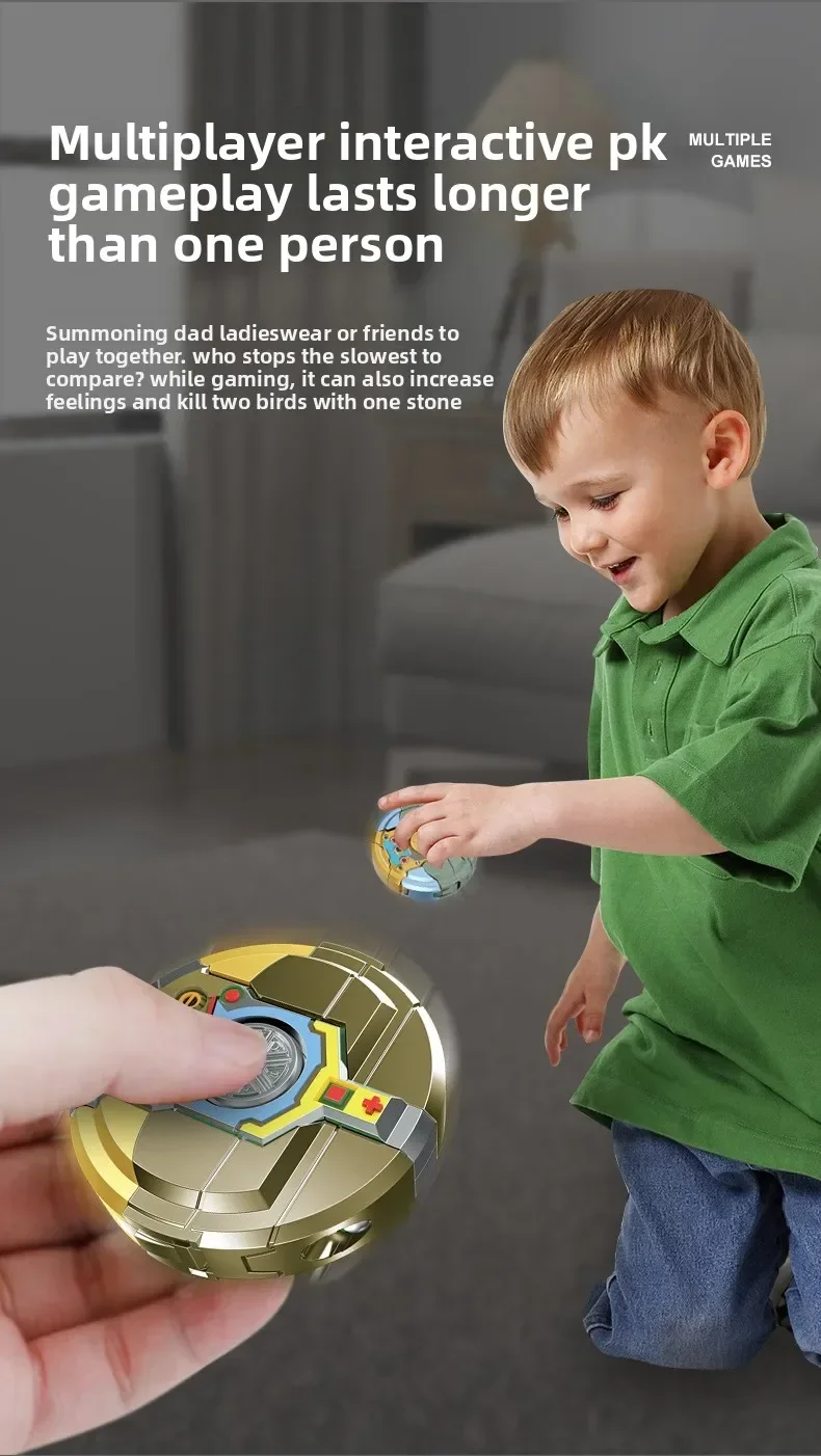 Mekanisk gyroskoprobotleksak mot en ren bakgrund