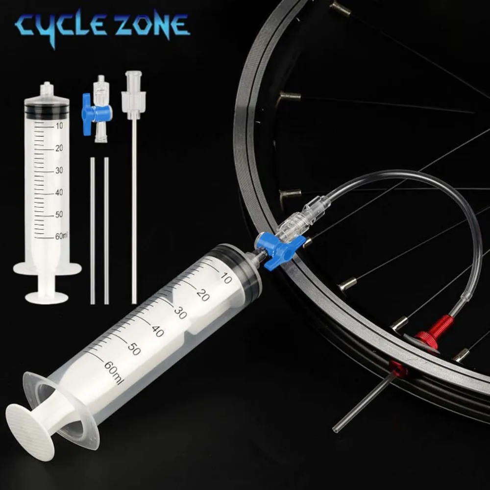 Bicycle Tire Liquid Injection Tool 60ml MTB Bike Tire Tubeless Sealant Injector Oil Mineral Change Tool for Cycling Repair Tools
