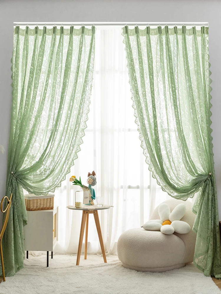 

New French Retro Lace Curtains Decorate The Living Room Bedroom Balcony High-quality Bay Window Screens