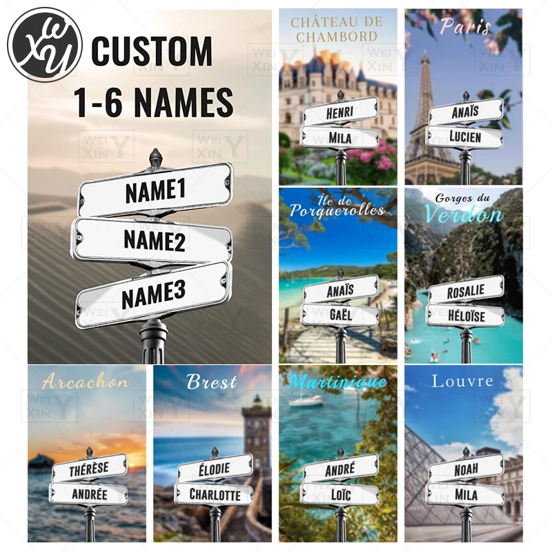 Custom Family Personalized Painting Landscape Customizable First Names Canvas Modern Wall Art Name Decor Gift |