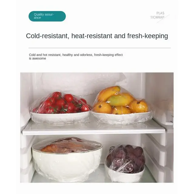 Műanyag Gumi Burkolat Edényekhez Lemez 100Db Konyhai Tárolókészletek Csomagolás Elasztikus Eldobható Szerszámfilm Táska - Image 3