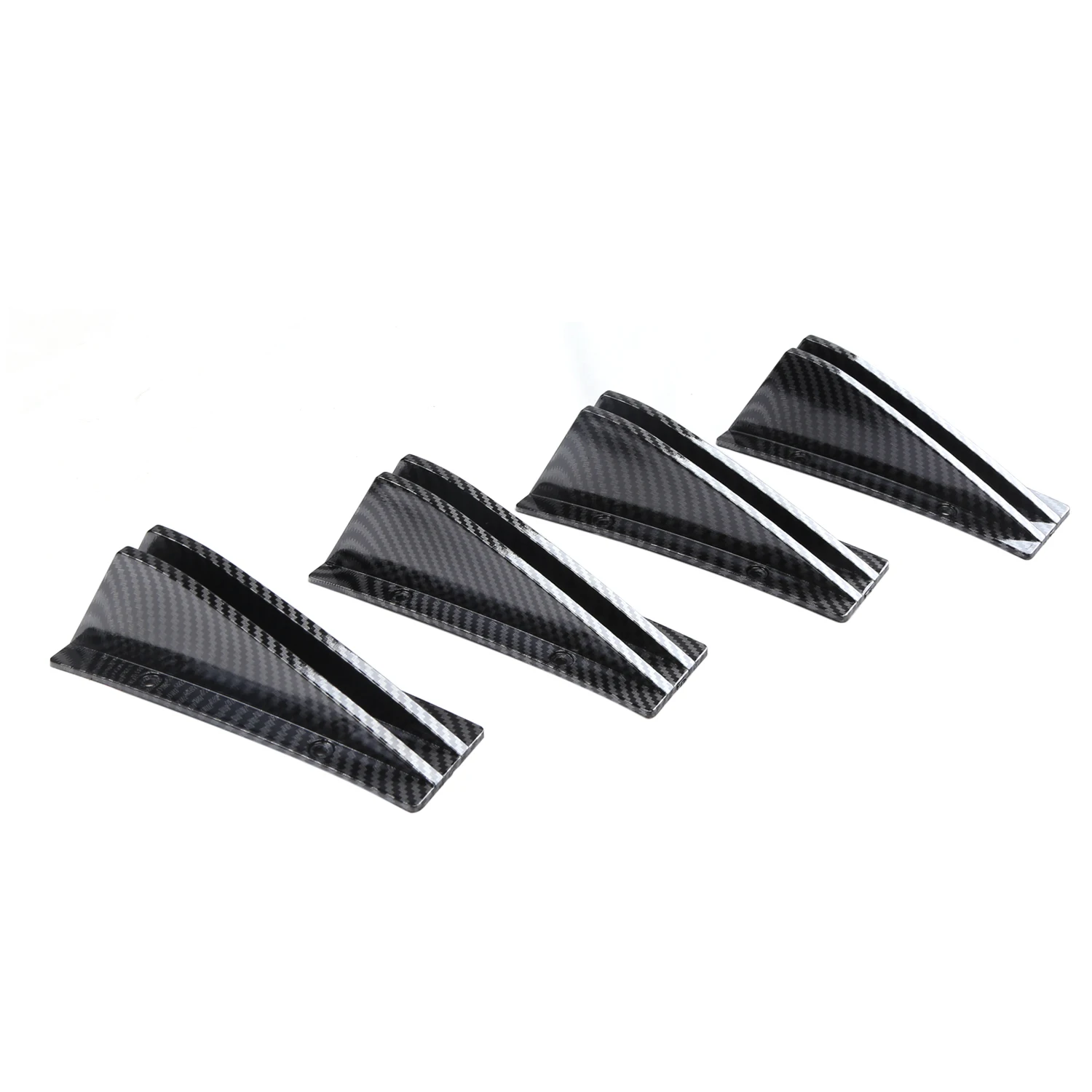 Universal Car Rear Bumper Lip Spoiler Splitter 4Pcs Anti-collision Protection, Durable ABS Plastic for Curved Surface Fit