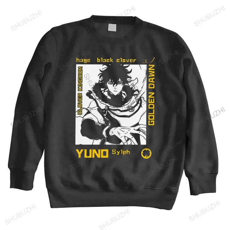 

Adventure Fiction Manga Black Clover Yuno hoodie Men Pure Cotton Japanese Anime sweatshirt O-neck Leisure hoodies Gift