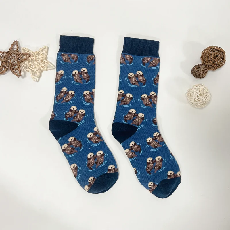 Men's socks 1 pair otter swimming mid-calf suit all seasons